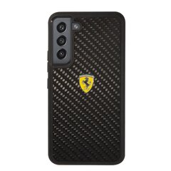Ferrari Real Carbon Hard Case skirtas Samsung Galaxy S22+, juodas kaina ir informacija | Telefono dėklai | pigu.lt