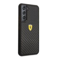 Ferrari Real Carbon Hard Case skirtas Samsung Galaxy S22+, juodas kaina ir informacija | Telefono dėklai | pigu.lt