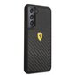 Ferrari Real Carbon Hard Case skirtas Samsung Galaxy S22+, juodas kaina ir informacija | Telefono dėklai | pigu.lt