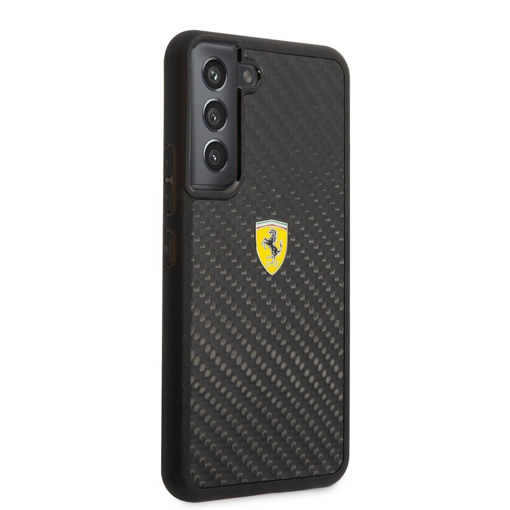 Ferrari Real Carbon Hard Case skirtas Samsung Galaxy S22, juodas kaina ir informacija | Telefono dėklai | pigu.lt