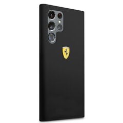 Ferrari Liquid Silicone Metal Logo Case for Samsung Galaxy S22 Ultra Black цена и информация | Чехлы для телефонов | pigu.lt