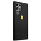 Ferrari Liquid Silicone Metal Logo Case skirtas Samsung Galaxy S22 Ultra, juodas kaina ir informacija | Telefono dėklai | pigu.lt