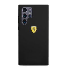 Ferrari Liquid Silicone Metal Logo Case for Samsung Galaxy S22 Ultra Black цена и информация | Чехлы для телефонов | pigu.lt