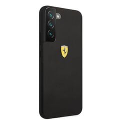 Ferrari Liquid Silicone Metal Logo Case skirtas Samsung Galaxy S22+, juodas kaina ir informacija | Telefono dėklai | pigu.lt