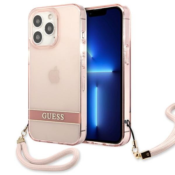 Guess GUHCP13LHTSGSP skirtas Apple iPhone 13 Pro / 13 6.1", rožinis цена и информация | Telefono dėklai | pigu.lt