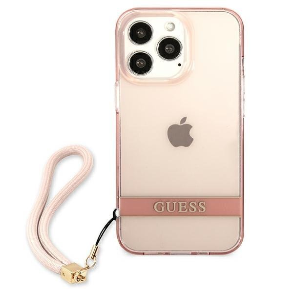 Guess GUHCP13LHTSGSP skirtas Apple iPhone 13 Pro / 13 6.1", rožinis kaina ir informacija | Telefono dėklai | pigu.lt