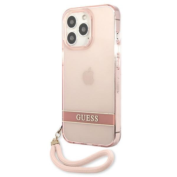 Guess GUHCP13LHTSGSP skirtas Apple iPhone 13 Pro / 13 6.1", rožinis kaina ir informacija | Telefono dėklai | pigu.lt