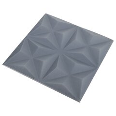 3D sienų plokštės vidaXL, pilkos, 12 vnt., 50x50 cm., 3m² цена и информация | Элементы декора для стен, потолка | pigu.lt