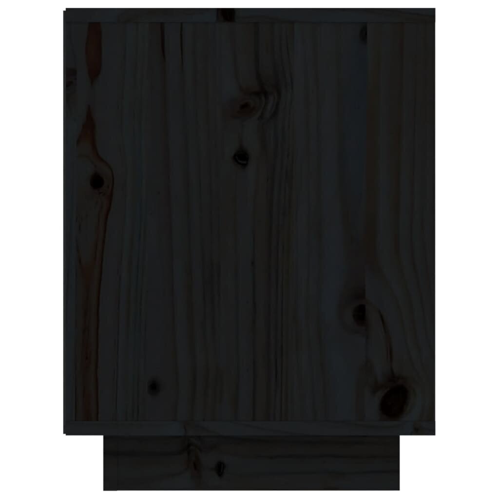 vidaXL Spintelė batams, juoda, 60x34x45cm, pušies medienos masyvas kaina ir informacija | Batų spintelės, lentynos ir suolai | pigu.lt