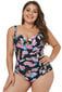 Vientisas maudymosi kostiumėlis Black Tiger Floral Push-Up moterims цена и информация | Maudymosi kostiumėliai | pigu.lt