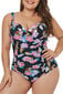 Vientisas maudymosi kostiumėlis Black Tiger Floral Push-Up moterims kaina ir informacija | Maudymosi kostiumėliai | pigu.lt