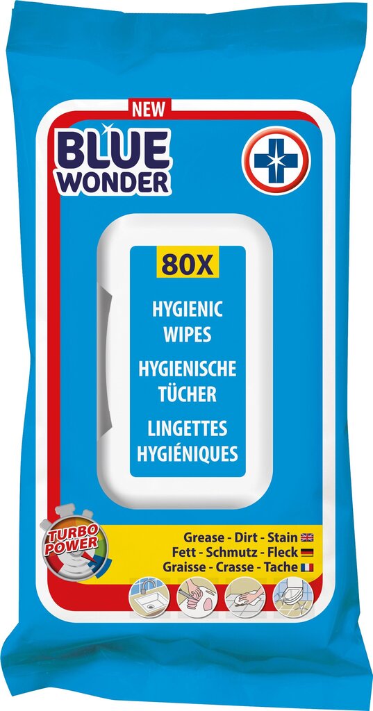 Blue Wonder higieninės drėgnos servetėlės ​​valymui (80 vnt.) kaina ir informacija | Valikliai | pigu.lt