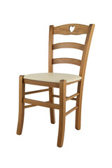 Tommychairs - стул CUORE из бука дубового цвета и сиденье из искусственной кожей слоновой кости цена и информация | Стулья для кухни и столовой | pigu.lt