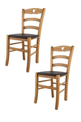 Tommychairs - набор из 2 стульев CUORE из бука медового цвета, cиденье из эко-кожей слоновой кости цена и информация | Стулья для кухни и столовой | pigu.lt
