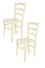 Tommychairs - набор из 2 стульев VENICE из бука окрашенная в белый анилин и сиденье из дерева цена и информация | Стулья для кухни и столовой | pigu.lt