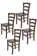 Tommychairs - набор из 4 стульев VENICE структура из бука темно-орехового цвета и сиденье из дерева цена и информация | Стулья для кухни и столовой | pigu.lt