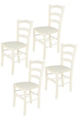 Tommychairs - набор из 4 стульев VENICE из бука в белый анилин, сиденье из ткани слоновой кости цена и информация | Стулья для кухни и столовой | pigu.lt