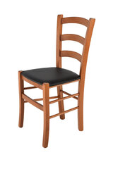 Tommychairs - стул VENICE из бука вишневого цвета и сиденье из черной искусственной кожей цена и информация | Стулья для кухни и столовой | pigu.lt