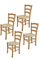 Tommychairs - набор из 4 стульев VENICE из бука окрашенная в белый анилин и сиденье  из соломы цена и информация | Стулья для кухни и столовой | pigu.lt