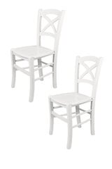 Tommychairs - Набор из 2 стульев CROSS конструкция и сиденье из белого лакированного бука  цена и информация | Стулья для кухни и столовой | pigu.lt