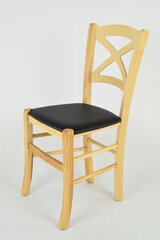 Tommychairs - Набор из 2 стульев CROSS из бука белого анилина, сиденьем обтянутым тканью цвет палевого цена и информация | Стулья для кухни и столовой | pigu.lt