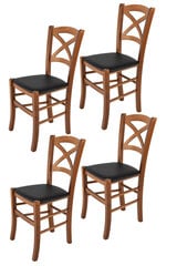 Kėdė Cross, 4 vnt, rudos kaina ir informacija | Virtuvės ir valgomojo kėdės | pigu.lt