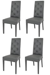 набор из 4 стульев CHANTAL для кухни, бара и столовой, бука, искусственная кожа, темно-серый цена и информация | Стулья для кухни и столовой | pigu.lt