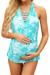 Dviejų dalių maudymosi kostiumėlis Teal Palms Crisscross Maternity nėščiosioms kaina ir informacija | Maudymosi kostiumėliai | pigu.lt