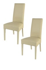 набор из 2 стульев Luisa для кухни и столовой, бука, искусственная кожа, песочный цвет цена и информация | Стулья для кухни и столовой | pigu.lt