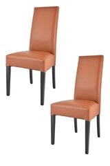 набор из 2 стульев Luisa для кухни, бара и столовой, бука, искусственная кожа, коричневый цена и информация | Стулья для кухни и столовой | pigu.lt