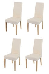 набор из 4 стульев Chiara для кухни, бука в натуральный цвет, ткань цвет слоновой кости  цена и информация | Стулья для кухни и столовой | pigu.lt