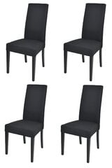 набор из 4 стульев Chiara для кухни, бара и столовой, бука, ткань, черный цена и информация | Стулья для кухни и столовой | pigu.lt