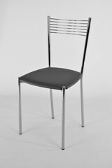 Tommychairs - Набор из 4 стульев ELEGANCE, хромированная стальная конструкция с темно-серым сиденьем цена и информация | Стулья для кухни и столовой | pigu.lt