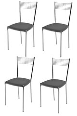 Tommychairs - Набор из 4 стульев ELEGANCE, хромированная стальная конструкция с темно-серым сиденьем цена и информация | Стулья для кухни и столовой | pigu.lt