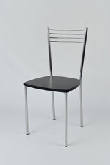 Tommychairs - Комплект из 4 стульев ELENA хромированная сталь с деревянным сиденьем цвет черный анилин цена и информация | Стулья для кухни и столовой | pigu.lt