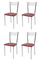 Tommychairs - Комплект из 4 стульев ELENA хромированная сталь с деревянным сиденьем цвет белый анилин цена и информация | Стулья для кухни и столовой | pigu.lt