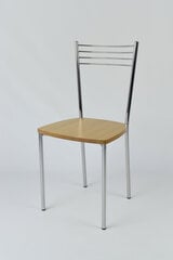 Tommychairs - Набор из 4 стульев ELENA из хромированной стали с деревянным сиденьем цвет дуба анилин цена и информация | Стулья для кухни и столовой | pigu.lt