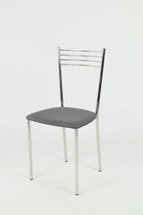 Tommychairs - Набор из 4 стульев ELENA хромированная сталь, сиденье из темно-серой искусственной кожи цена и информация | Стулья для кухни и столовой | pigu.lt