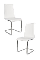 Комплект из 2 консольныx стульев BERLIN с ножками из хромированной стали, белaя искусственнaя кожa цена и информация | Стулья для кухни и столовой | pigu.lt