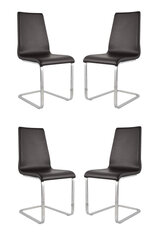 Комплект из 4 консольныx стульев BERLIN с ножками из хромированной стали, искусственнaя кожa мока цена и информация | Стулья для кухни и столовой | pigu.lt