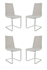 Комплект из 4 консольныx стульев LONDON с ножками из хромированной стали ткань жемчужно-серого цвета цена и информация | Стулья для кухни и столовой | pigu.lt