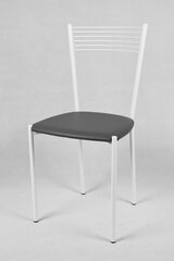 Tommychairs - Набор из 4 стульев ELEGANCE из стали белого цвета, сиденье из темно-серой экокожи цена и информация | Стулья для кухни и столовой | pigu.lt