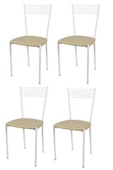 Набор из 4 стульев Elegance из стали окрашенной в цвет алюминия и сиденья из искусственной кожи цвета льна цена и информация | Стулья для кухни и столовой | pigu.lt
