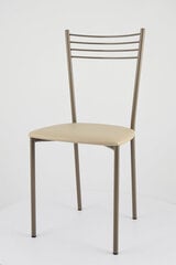 Набор из 4 стульев Elena  из стали окрашенной в цвет алюминия и сиденья из искусственной кожи цвета капучино цена и информация | Стулья для кухни и столовой | pigu.lt