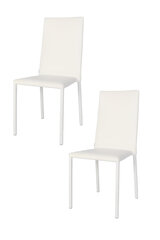 Tommychairs - Набор из 2 штабелируемых стульев JULIA, стальная конструкция, белая искусственная кожа цена и информация | Стулья для кухни и столовой | pigu.lt