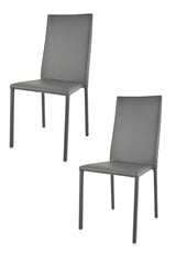 Tommychairs - Набор из 2 штабелируемых стульев JULIA из стали, темно-серая искусственнaя кожa  цена и информация | Стулья для кухни и столовой | pigu.lt