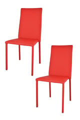 Tommychairs - Набор из 2 штабелируемых стульев JULIA из стали, красная искусственнaя кожa цена и информация | Стулья для кухни и столовой | pigu.lt