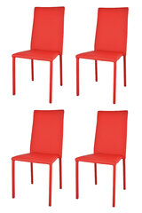 Tommychairs - Набор из 4 штабелируемых стульев JULIA из стали, красная искусственнaя кожa цена и информация | Стулья для кухни и столовой | pigu.lt