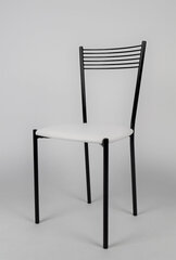 Tommychairs - Набор из 4 стульев ELEGANCE из стали черного цвета, сиденье из экокожи белого цвета цена и информация | Стулья для кухни и столовой | pigu.lt