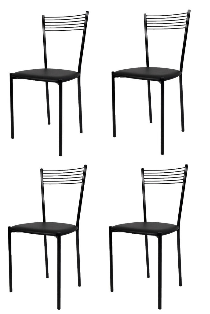 Kėdė Elegance, 4 vnt, juodos цена и информация | Virtuvės ir valgomojo kėdės | pigu.lt